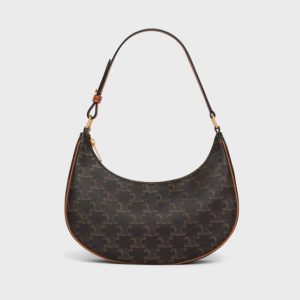 Celine Ava Bag in Triomphe Canvas and Calfskin Tan
